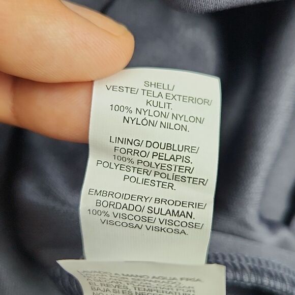 Lucky Brand -258 Grey Embroidered Sheer Floral 3/4 Sleeve Evening Blouse Size S - Picture 9 of 11